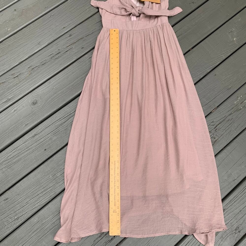 Listicle Front Tie Cutout Maxi Dress Mauve Adjustable Straps NEW Size M - Picture 10 of 12